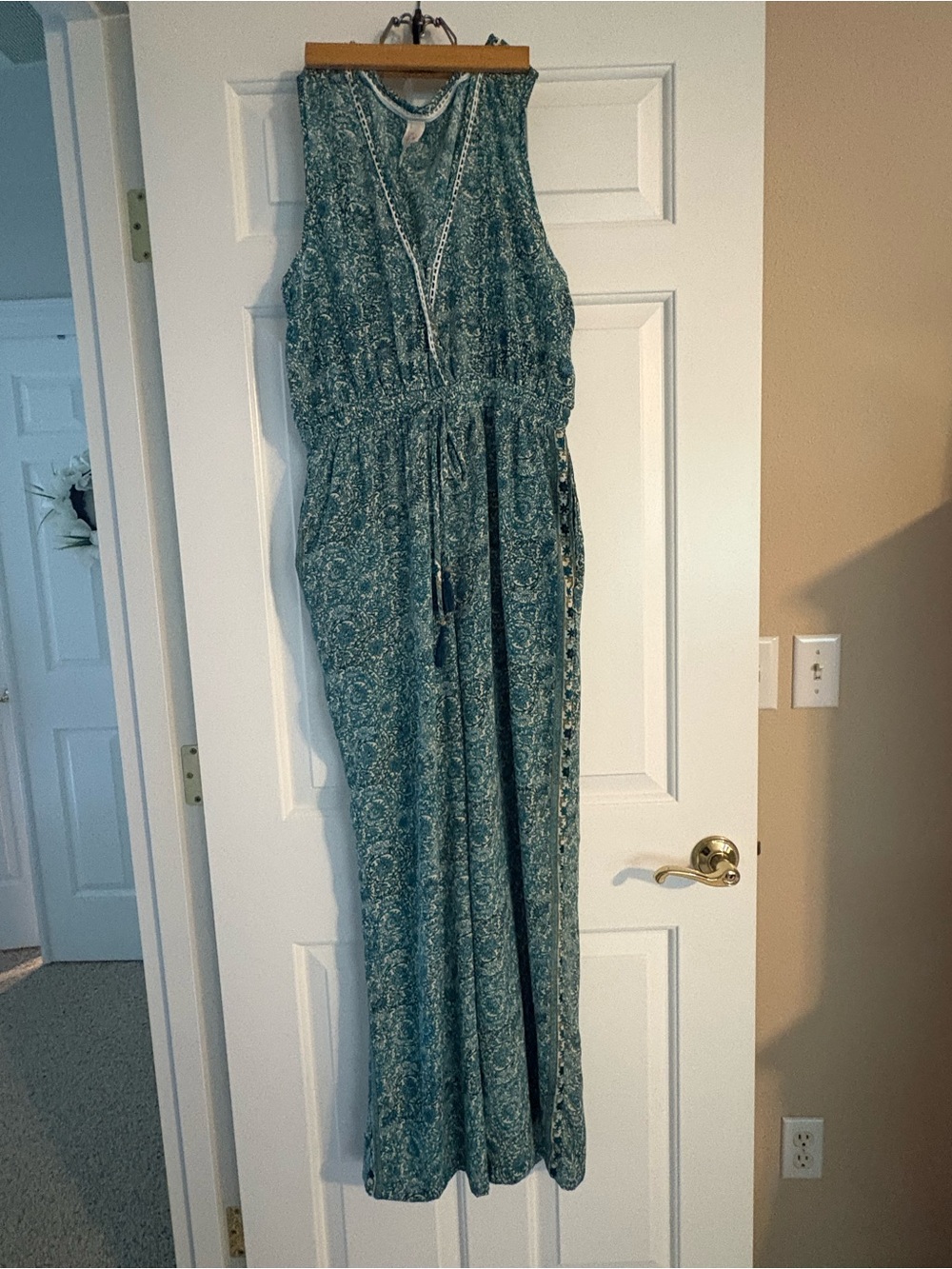 RAGA Teal Paisley Sleeveless Jumpsuit